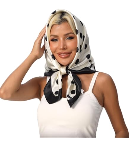 Verdusa Women's Polka Dots Head Scarf Y2k Vintage Square Bandana